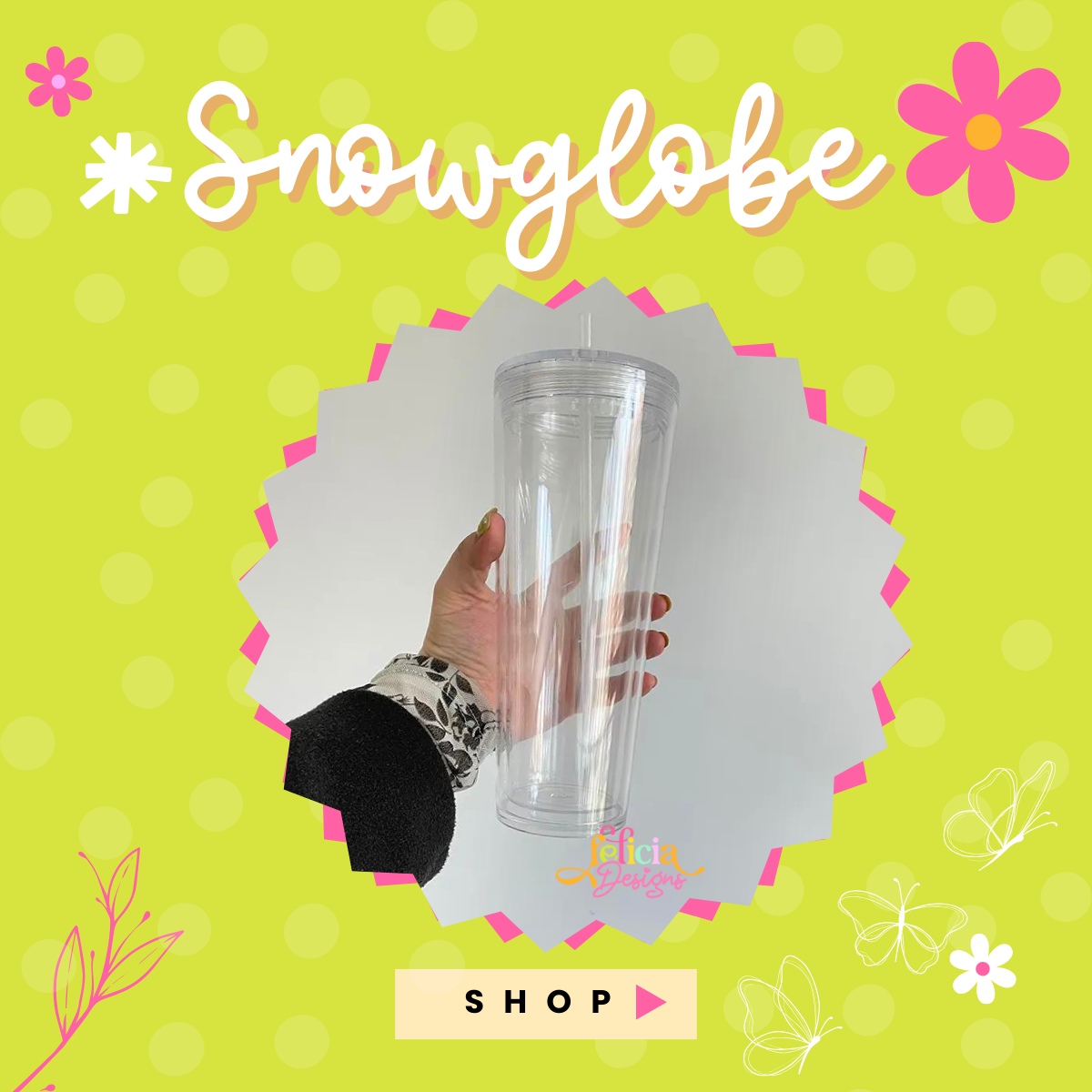 24 Oz SnowGlobe Tumbler