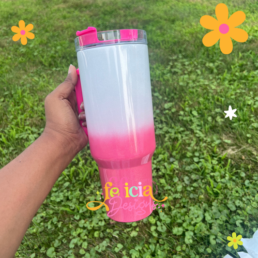 Glitter Pink Ombre 40oz Tumbler